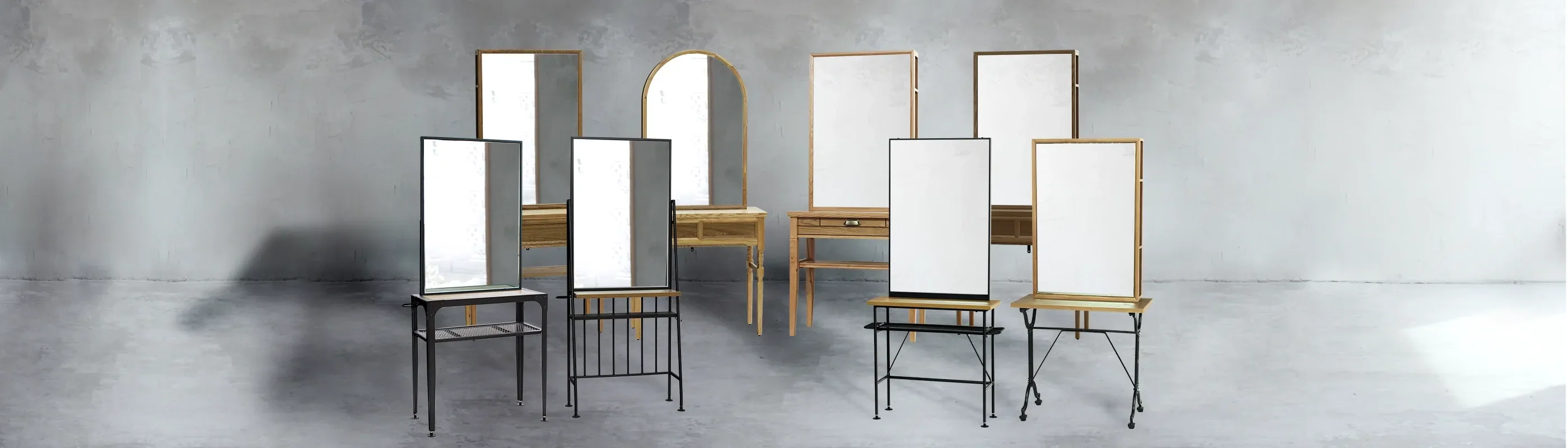 北欧風 美容室 セット面　マテリ　ウッドドレッサー 両面鏡 コンセント付き 北欧風 美容室 セット面 マテリ ウッドドレッサー 両面鏡 コンセント