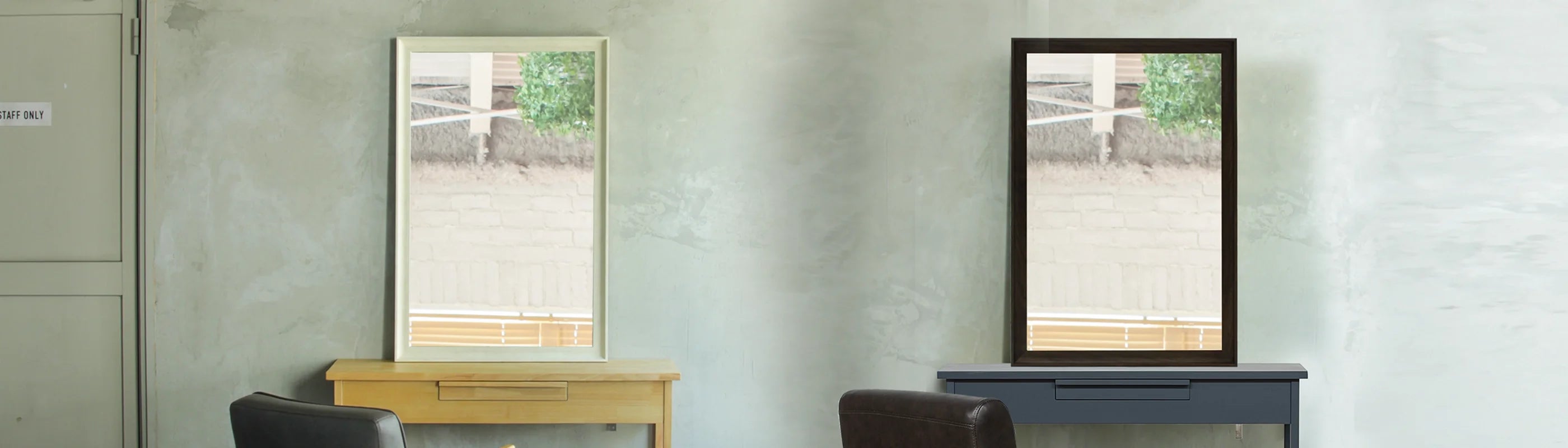 ミラー＆スタイリングスペースの壁掛けミラー｜美容室 鏡｜美容室