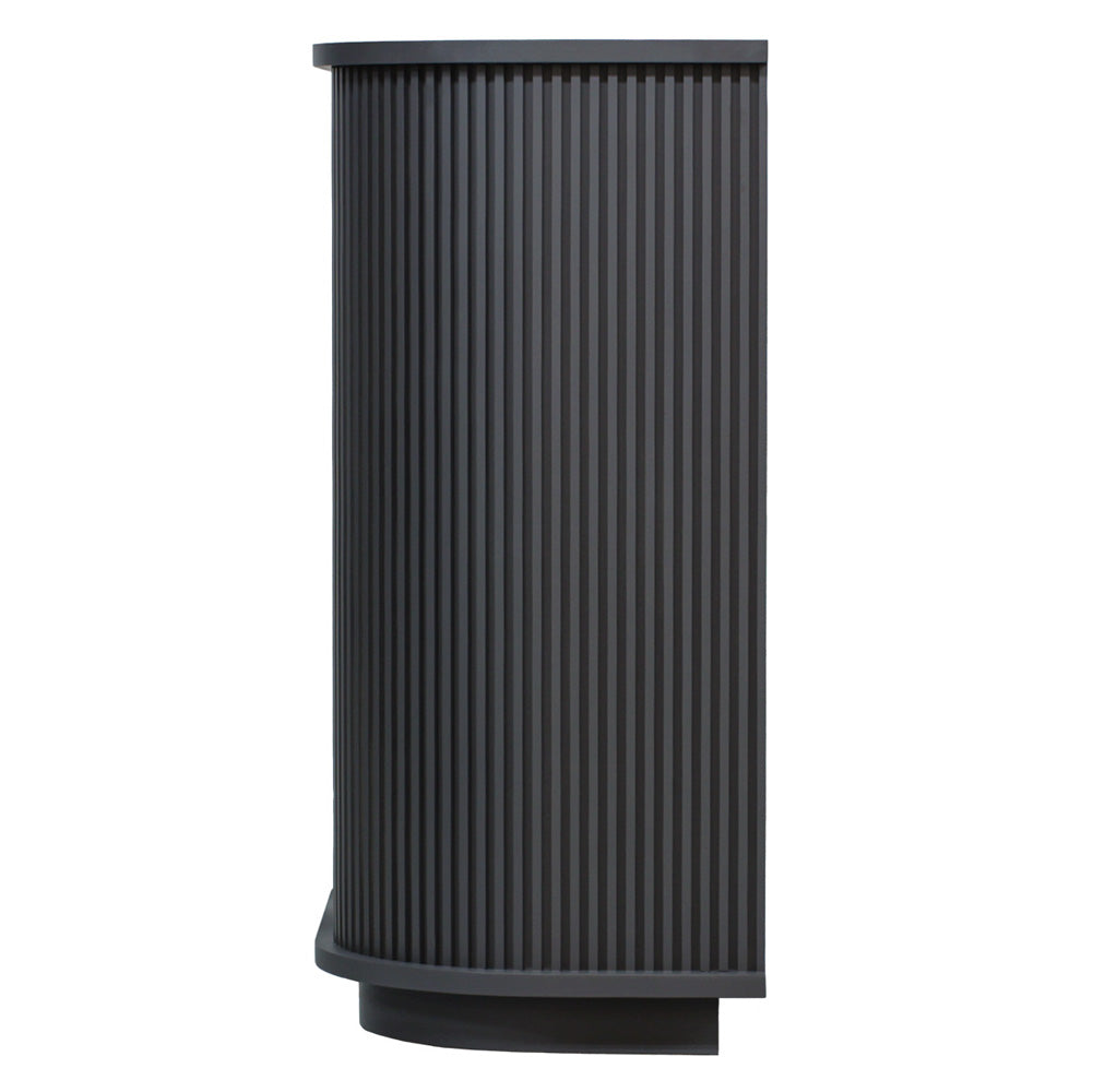 ダークグレー色おしゃれなレジカウンター【カミラ】横面