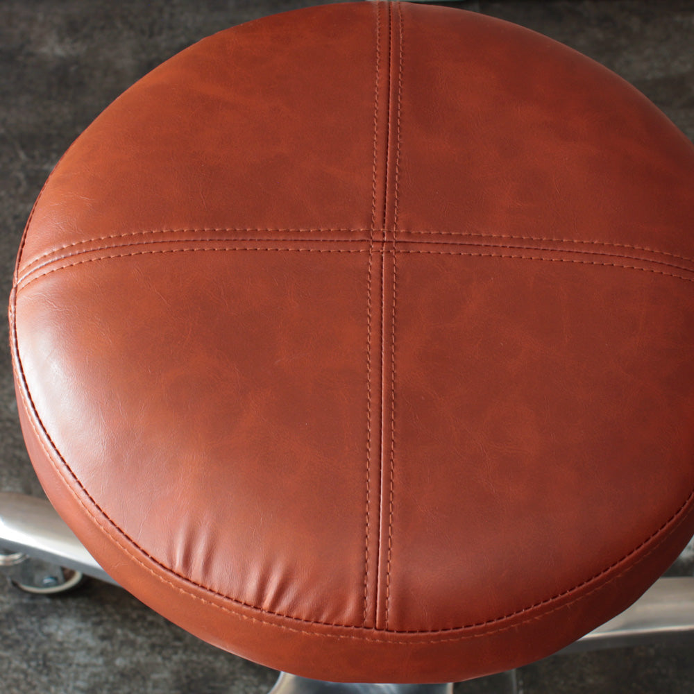 レッドブラウン色鋲なしスツールの詳細