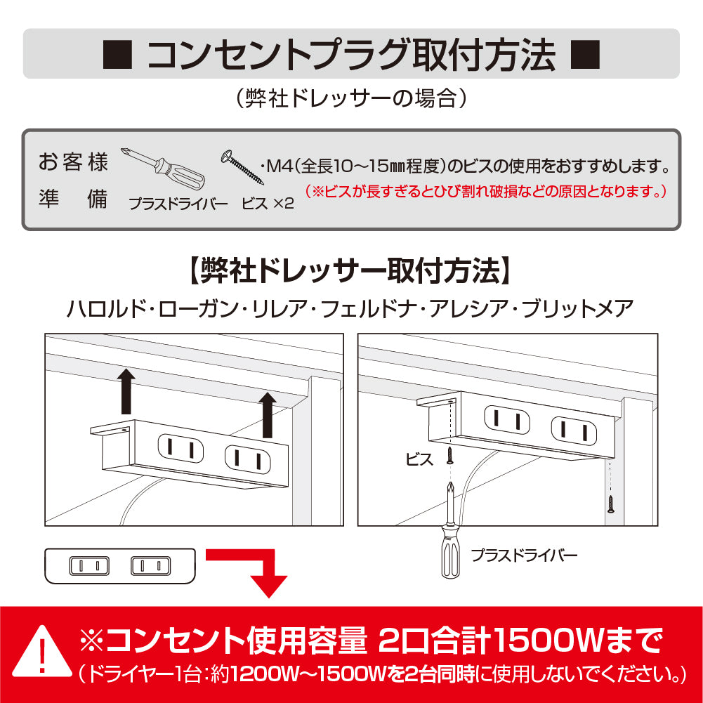 コンセントプラの取付方法