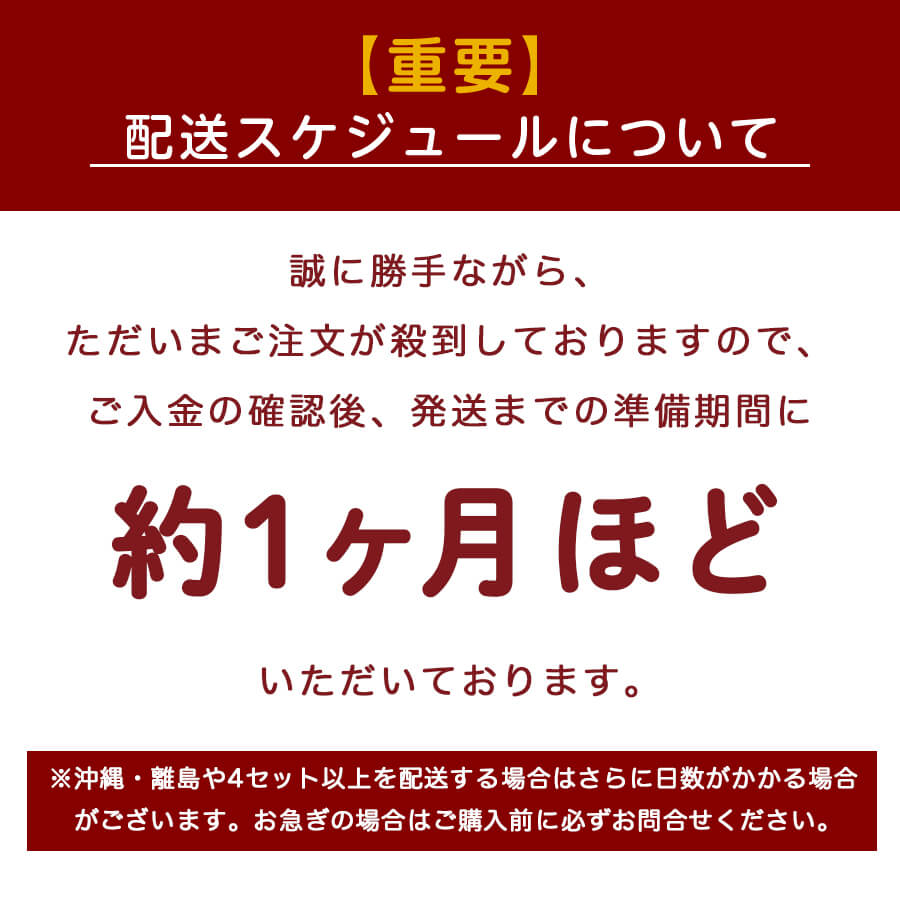 配送スケジュール:約1か月