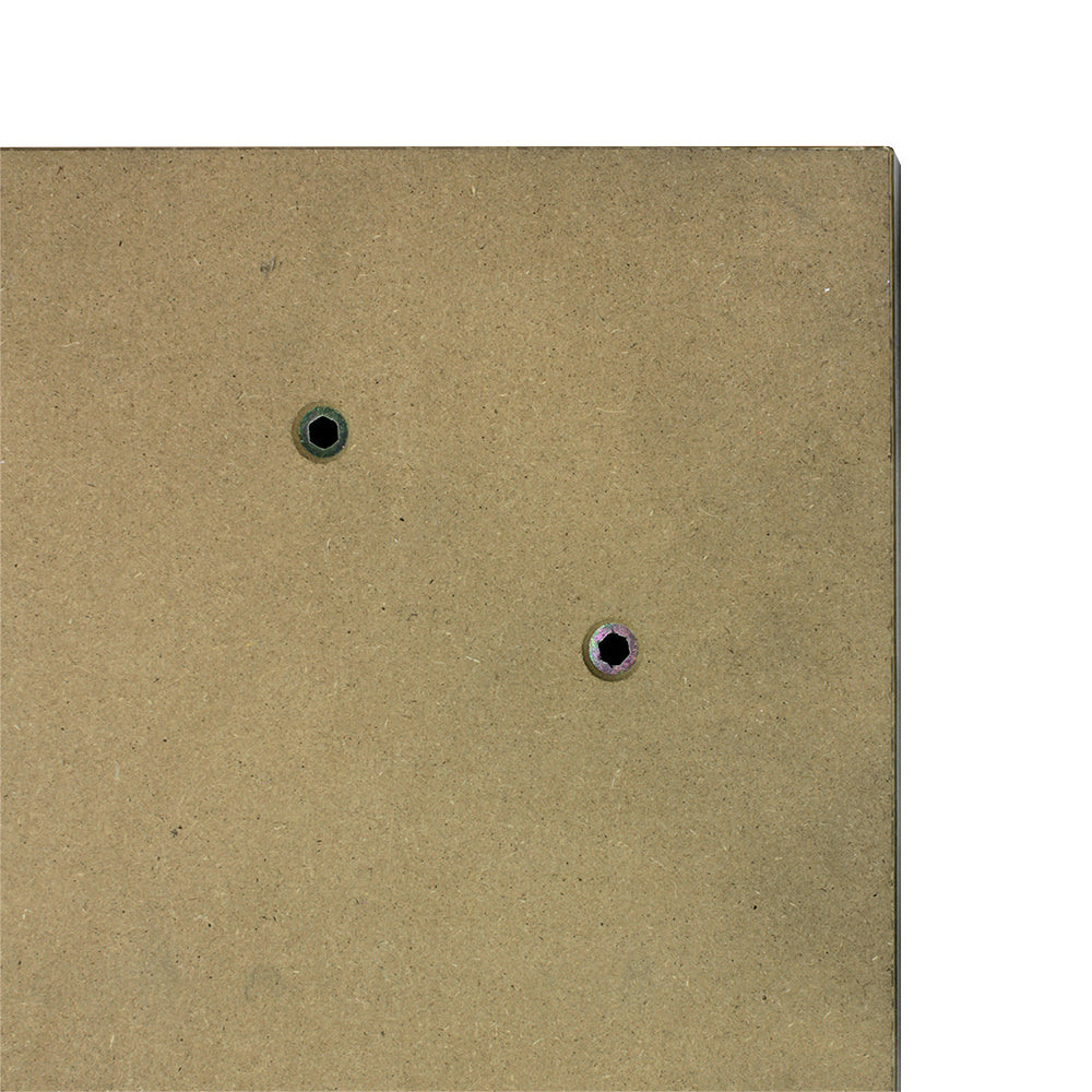 美容室 セット面になるブラウンカラーウォールシェルフ ディテール