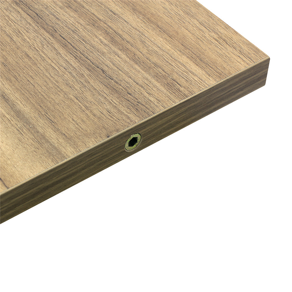 美容室 セット面になるブラウンカラーウォールシェルフ ディテール