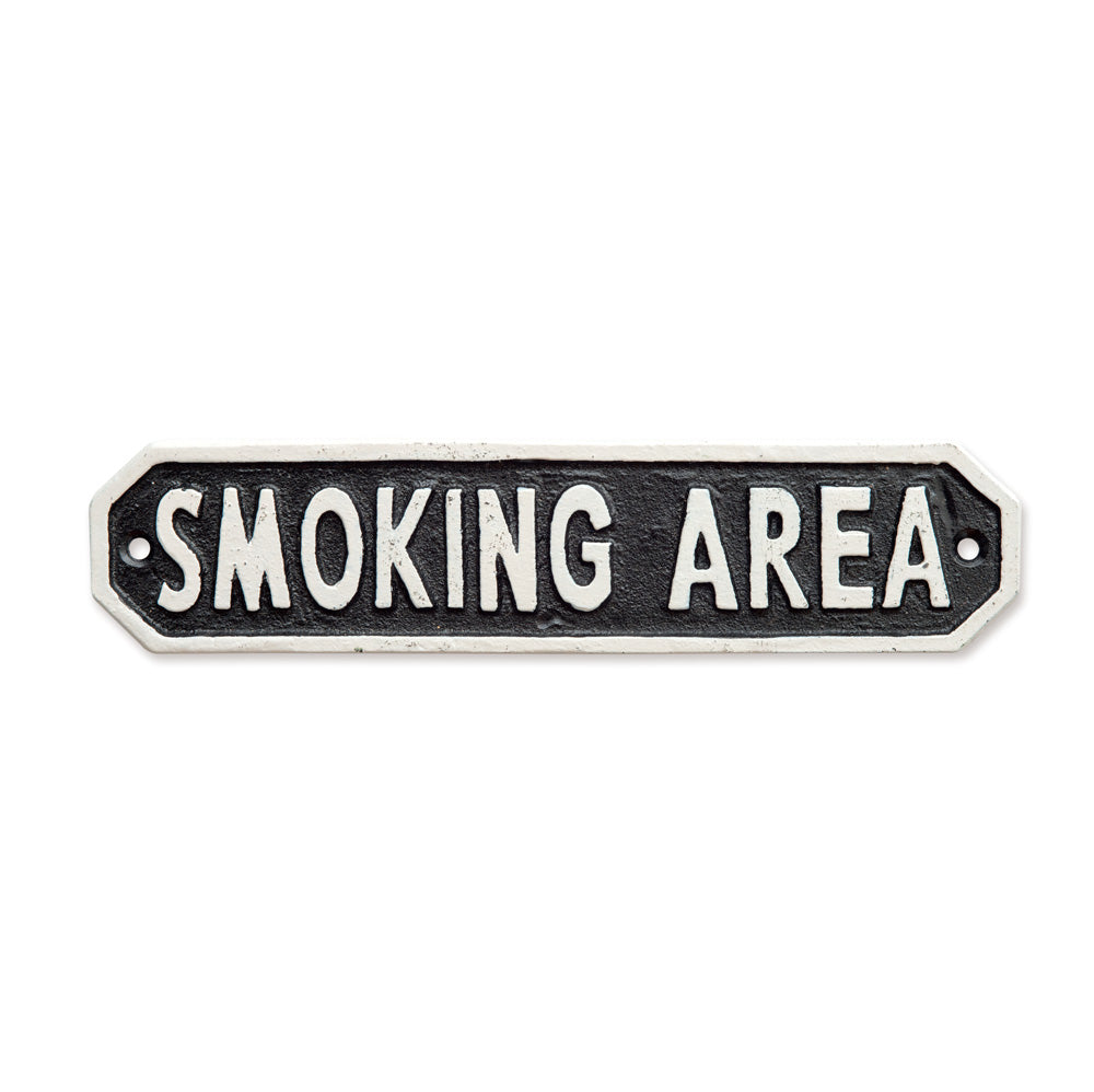 サインプレート SMOKING AREA ブラック