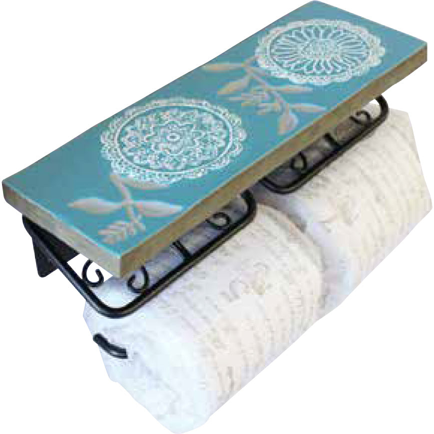 棚台付きフルール(Blue) Paper holder(ダブル)