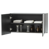 ダークグレー色ストック型キャビネット上台450mm