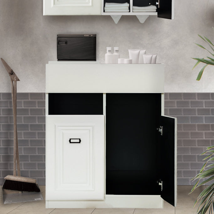 サロンにあるホワイト色モールディングありシャンプーキャビネット【下台】