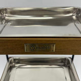 アウトレット 3段ウッドワゴン ステンレストレイ3枚 キャスター付き(BR)【完成品出荷】OL2123 通常価格￥19,580