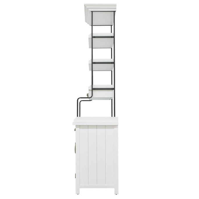 ホワイト色ディスプレイシェルフキャビネット