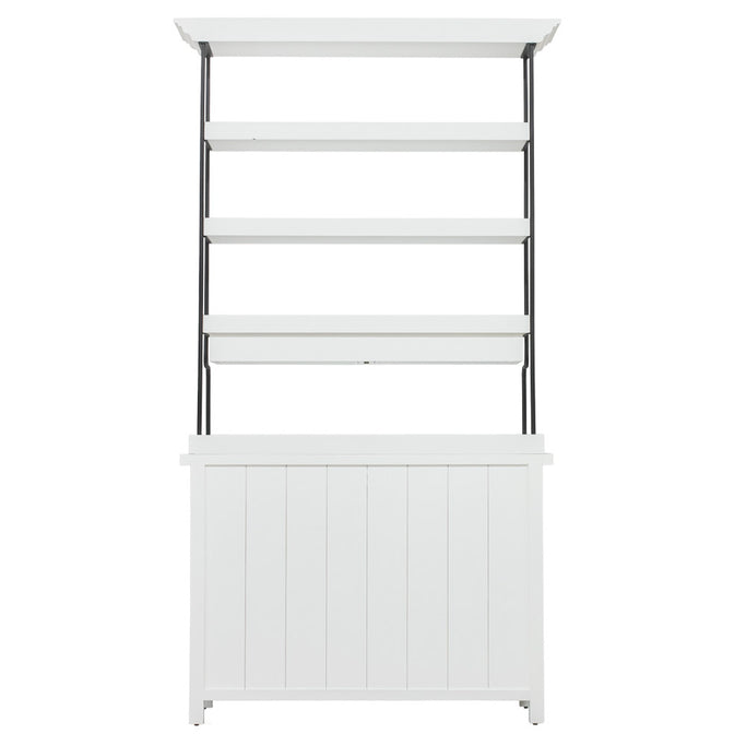 ホワイト色ディスプレイシェルフキャビネット