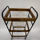 アウトレット 3段ウッドワゴン ステンレストレイ3枚 キャスター付き(BR)【完成品出荷】OL2123 通常価格￥19,580