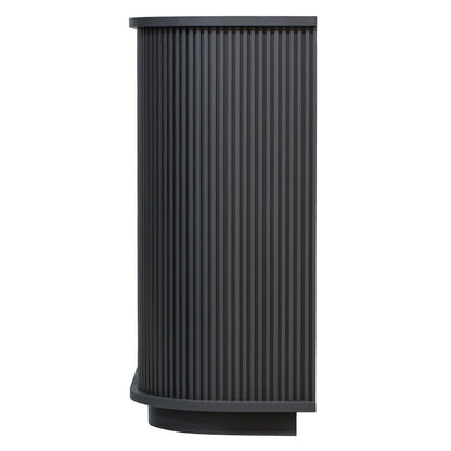 ダークグレー色おしゃれなレジカウンター【カミラ】横面