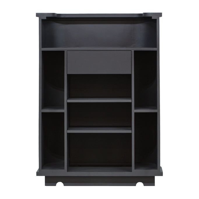 ダークグレー色おしゃれなレジカウンター【カミラ】裏面