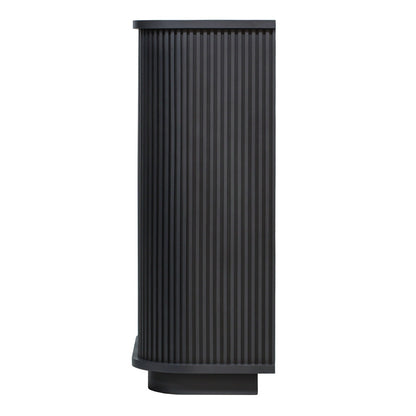 ダークグレー色おしゃれなレジカウンター【カミラ】横面