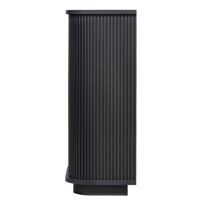 ダークグレー色おしゃれなレジカウンター【カミラ】横面