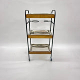 アウトレット 3段ウッドワゴン ステンレストレイ3枚 キャスター付き(BR)【完成品出荷】OL2142 通常価格￥19,580