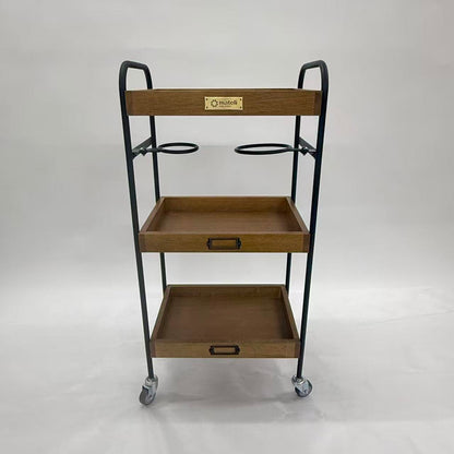 アウトレット 3段ウッドワゴン ステンレストレイ無し キャスター付き(BR)【完成品出荷】OL2134 通常価格￥16,280