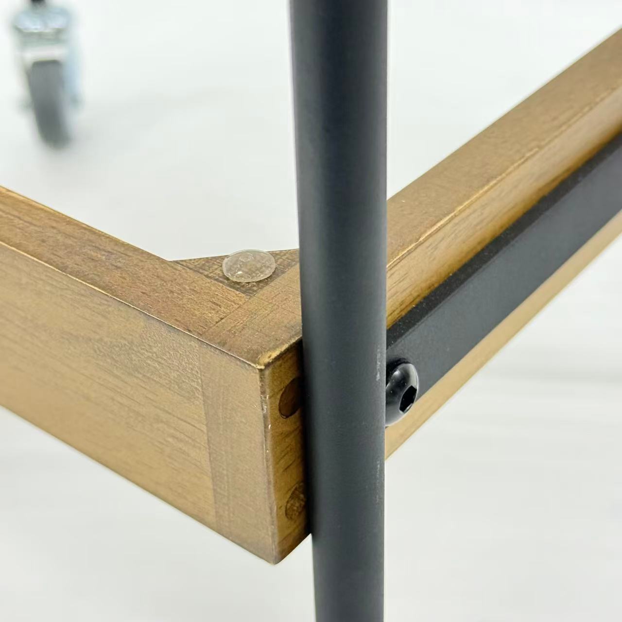 アウトレット 3段ウッドワゴン ステンレストレイ3枚 キャスター付き(BR)【完成品出荷】OL2139 通常価格￥19,580