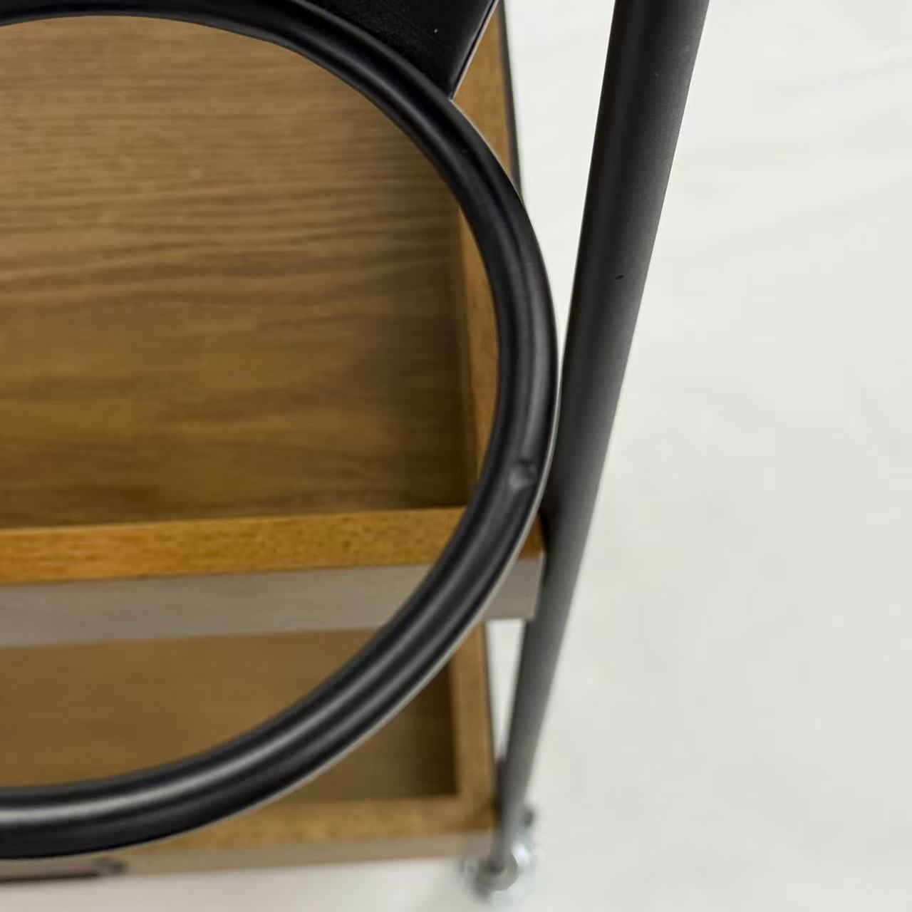 アウトレット 3段ウッドワゴン ステンレストレイ無し キャスター付き(BR)【完成品出荷】OL2134 通常価格￥16,280