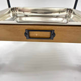 アウトレット 3段ウッドワゴン ステンレストレイ3枚 キャスター付き(BR)【完成品出荷】OL2142 通常価格￥19,580