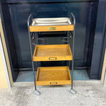 アウトレット 3段ウッドワゴン/ステンレストレイ1枚/ キャスター付き【完成品出荷】OL2219 通常価格¥17,380