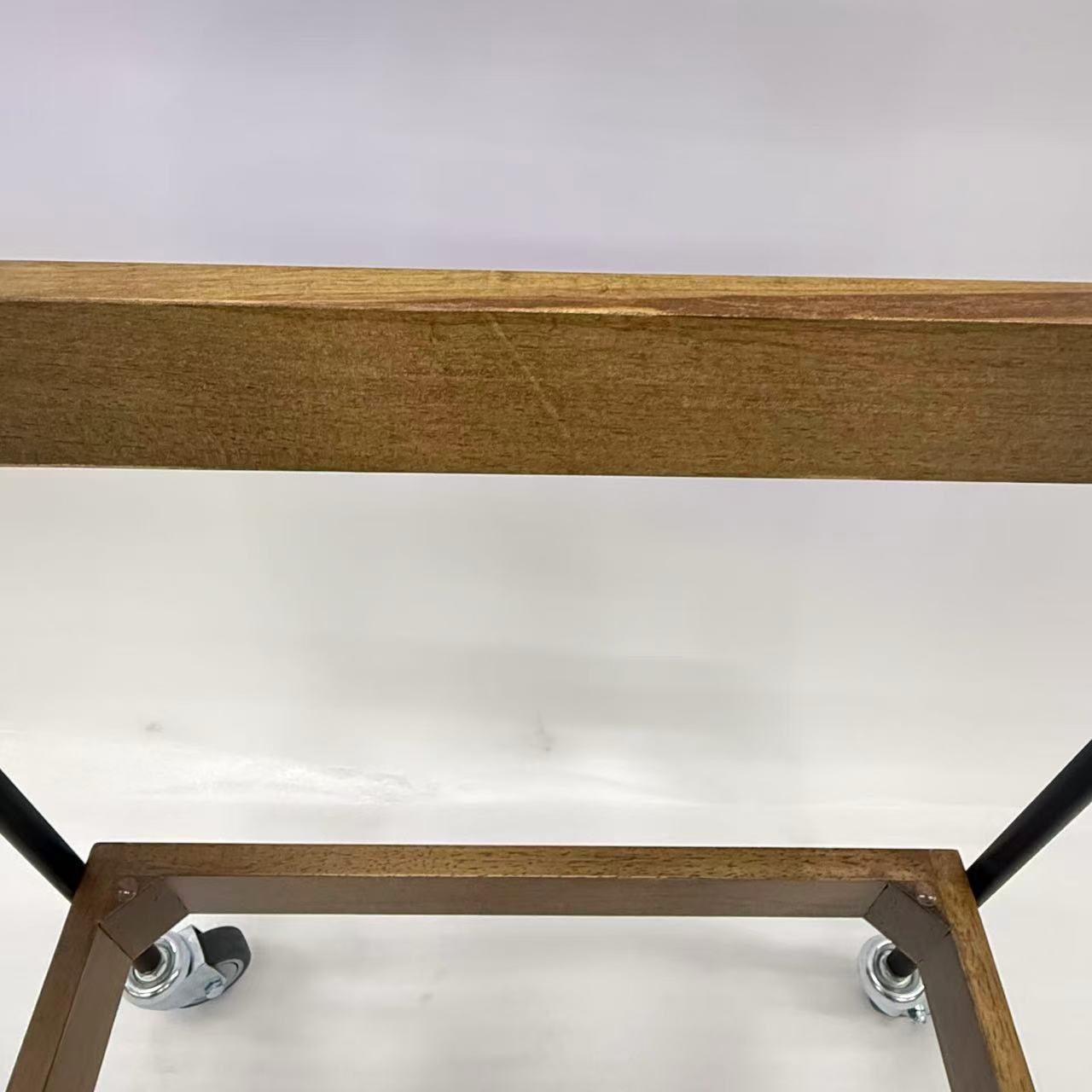 アウトレット 3段ウッドワゴン ステンレストレイ3枚 キャスター付き(BR)【完成品出荷】OL2143 通常価格￥19,580