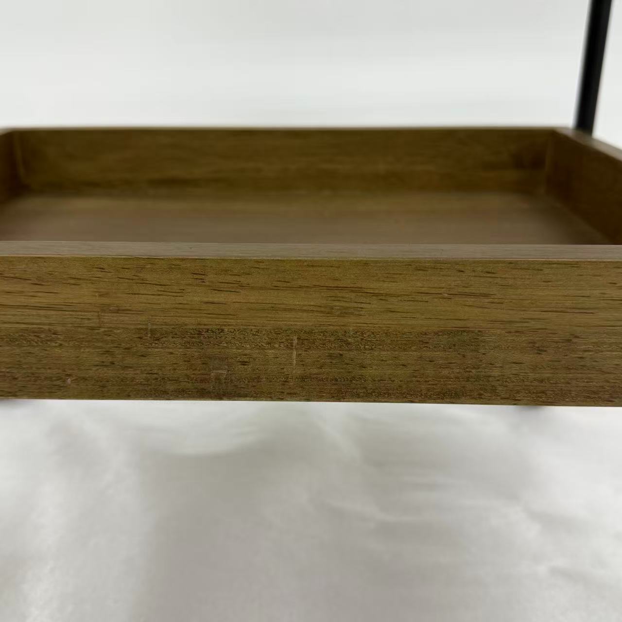 アウトレット 3段ウッドワゴン ステンレストレイ無し キャスター付き(BR)【完成品出荷】OL2134 通常価格￥16,280