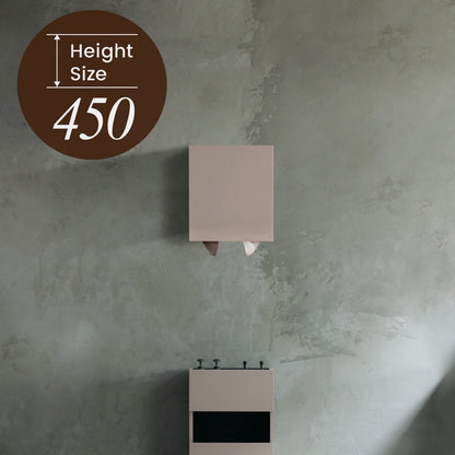 おしゃれなミニマリストの美容室にあるベージュグレーのシャンプーキャビネット【上台450高さ】