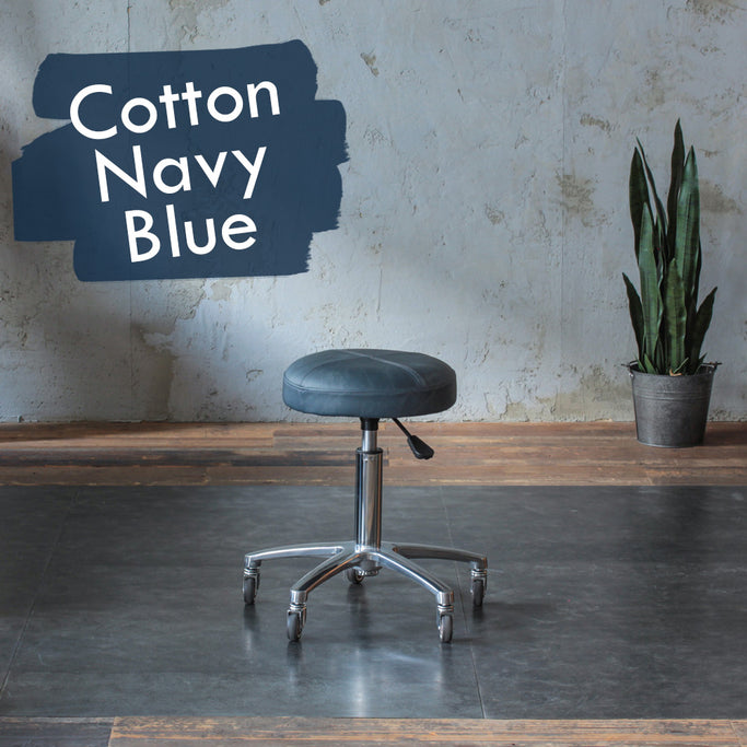 コットンネイビー色鋲なしのスツール