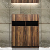 ダークブラウンウッド色フラットシャンプーキャビネット【下台】