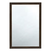 ダークブラウンウッド色ウッド調 壁面ミラー 正面