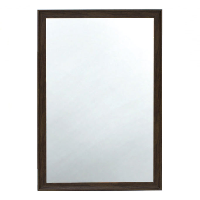 ダークブラウンウッド色ウッド調 壁面ミラー 正面