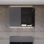 ダークグレー色フラットシャンプーキャビネット【上台】