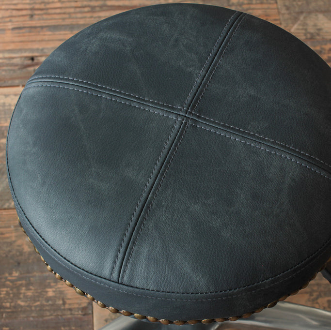 コットンネイビー色鋲ありのスツールの詳細