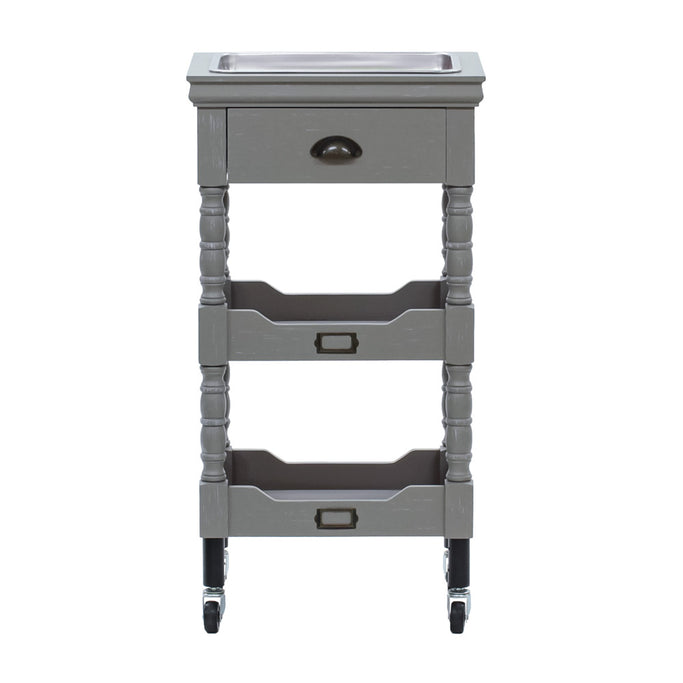 グレー色アンティークワゴン【ルシール】