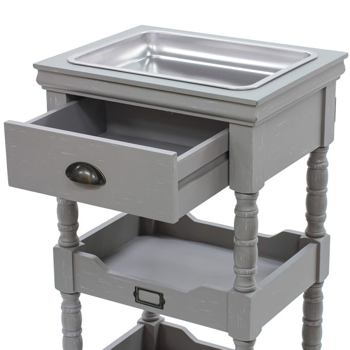 グレー色アンティークワゴン【ルシール】の詳細