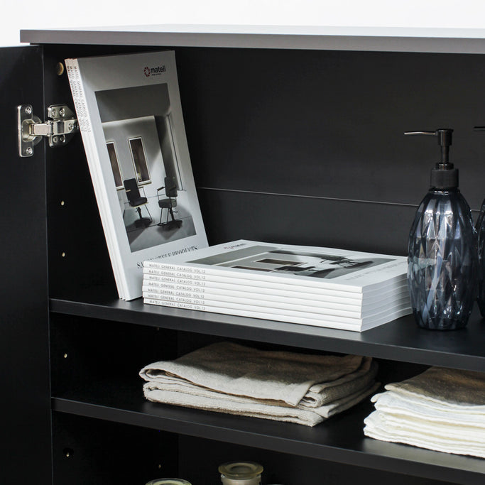 ダークグレー色ストック型キャビネット下台の詳細