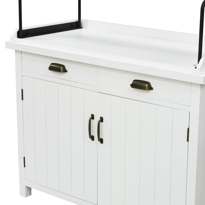 ホワイト色ディスプレイシェルフキャビネット ディテール写真