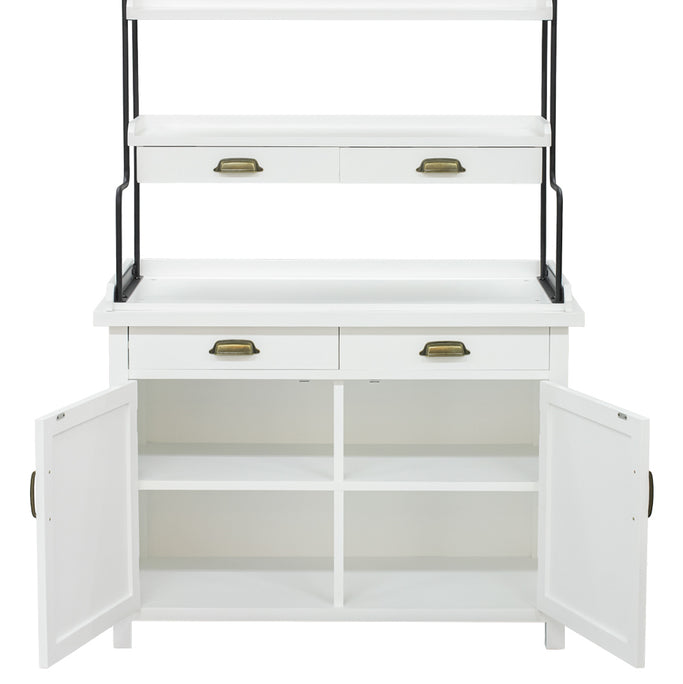 ホワイト色ディスプレイシェルフキャビネット ディテール写真