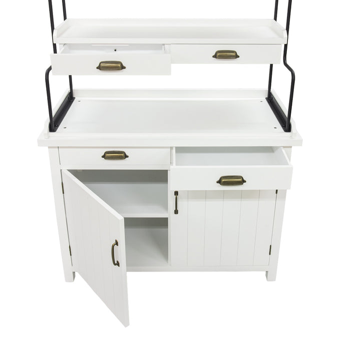 ホワイト色ディスプレイシェルフキャビネット ディテール写真