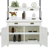 ホワイト色ディスプレイシェルフキャビネット ディテール写真