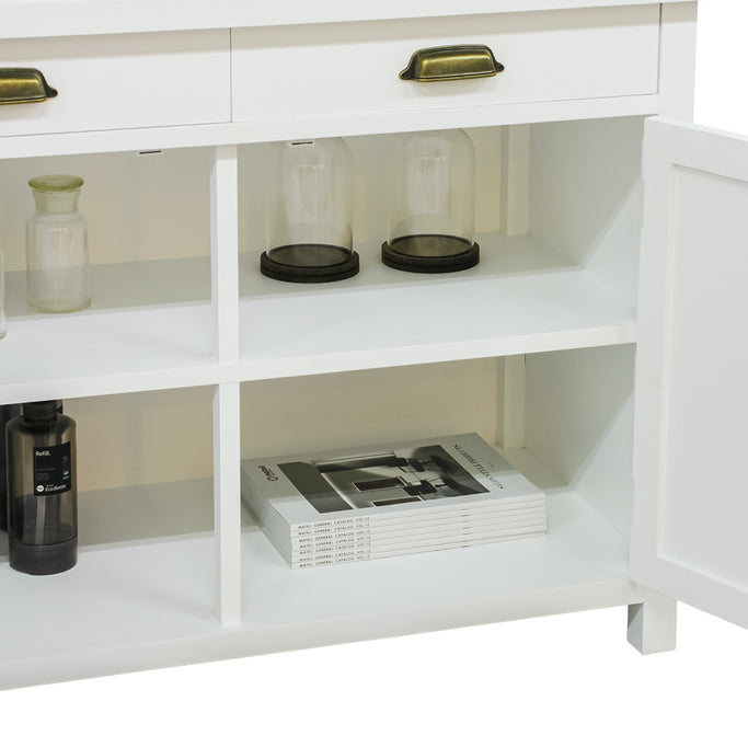 ホワイト色ディスプレイシェルフキャビネット ディテール写真