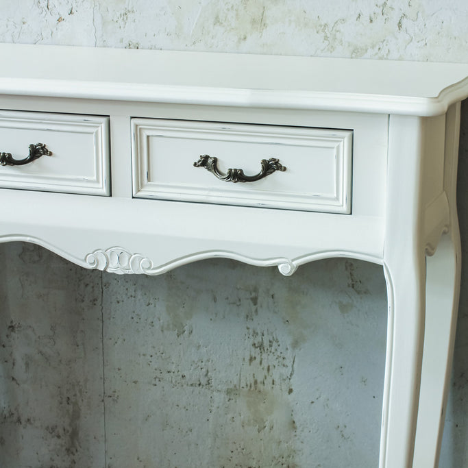 ホワイト色サロン専用コンソールのディテール写真【アンチーク】