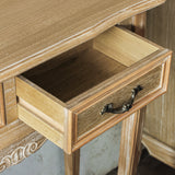 シャビーウッド色美容室セット面テーブル のディテール写真【アンチーク・引き出し】