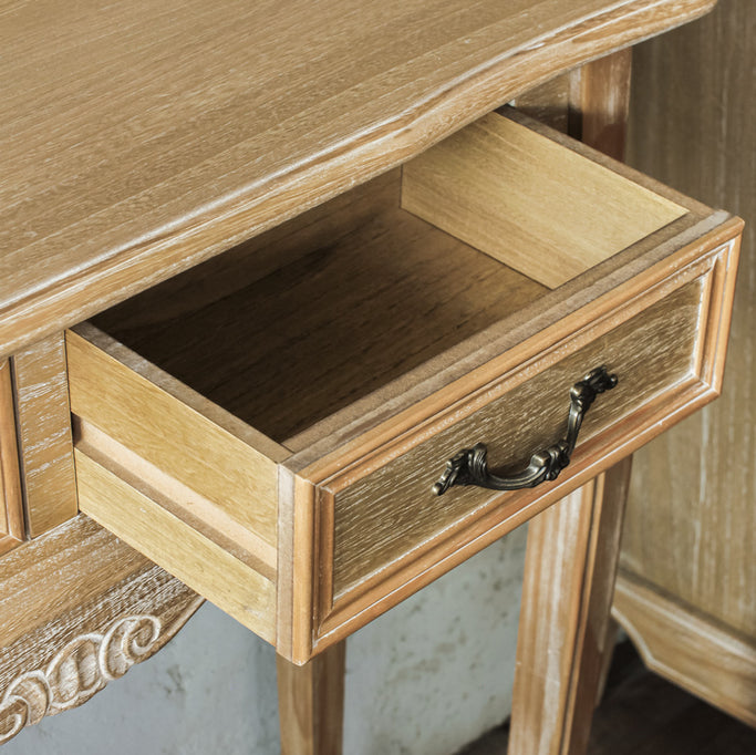 シャビーウッド色美容室セット面テーブル のディテール写真【アンチーク・引き出し】