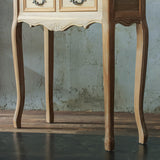 シャビーウッド色美容室セット面テーブル のディテール写真【アンチーク・ネコ脚】