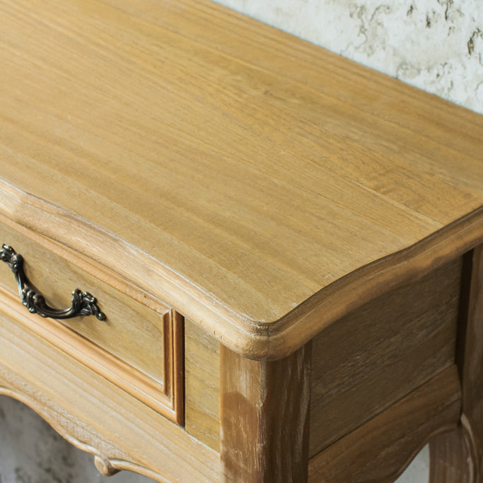 シャビーウッド色美容室セット面テーブル のディテール写真【アンチーク・天板】