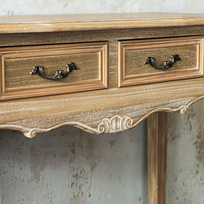 シャビーウッド色美容室セット面テーブル のディテール写真【アンチーク・引き出し】