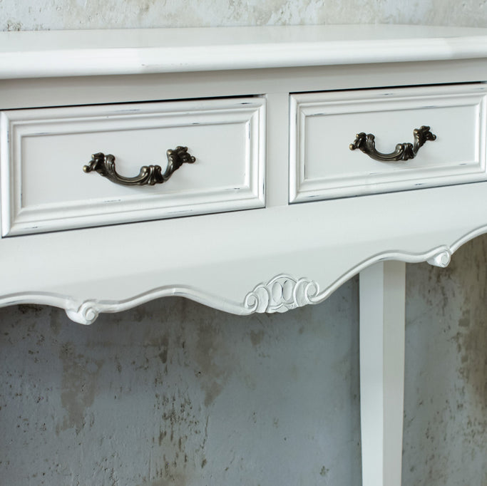 ホワイト色サロン専用コンソールのディテール写真【アンチーク】